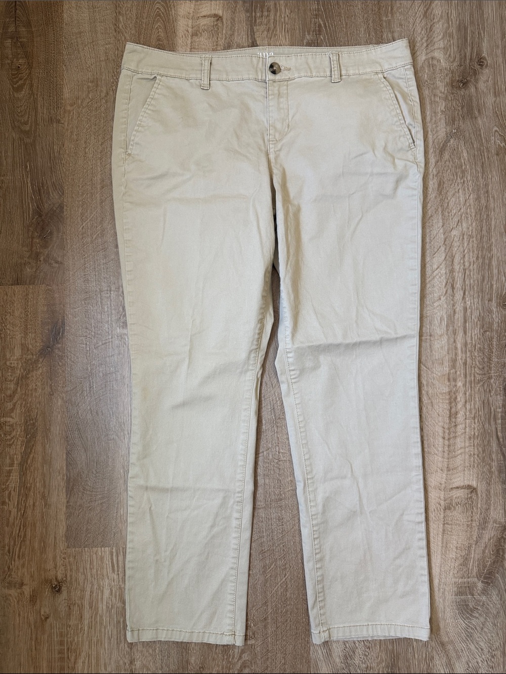ANA Khaki Chino Crop Straight-Leg Pant, Size 10